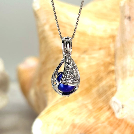 Summertime Sprinkles Sterling Silver Raindrop Cage Pendant - NEW ARRIVAL