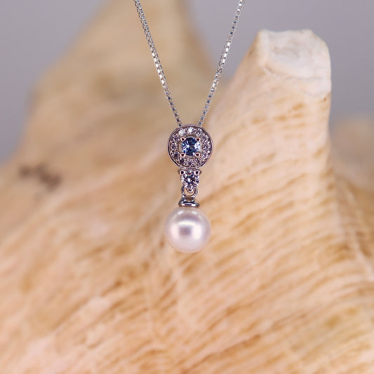 Royal Charm Sterling Silver Pendant - Comes with pearl Shown