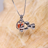 Swim Along Sterling Silver Clownfish Cage