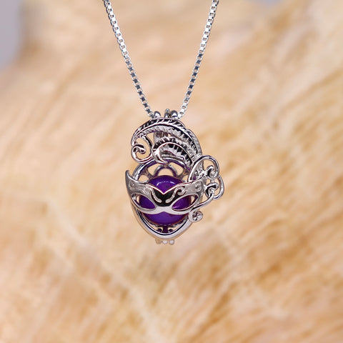 Mysterious Sterling Silver Masquerade Mask Cage Pendant