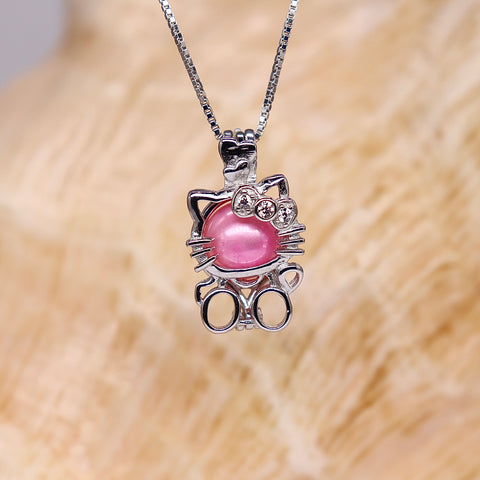 Whiskers Sterling Silver Cat Cage Pendant