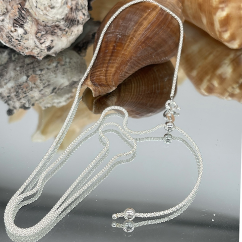 Sterling Silver Popcorn Adjustable Chain