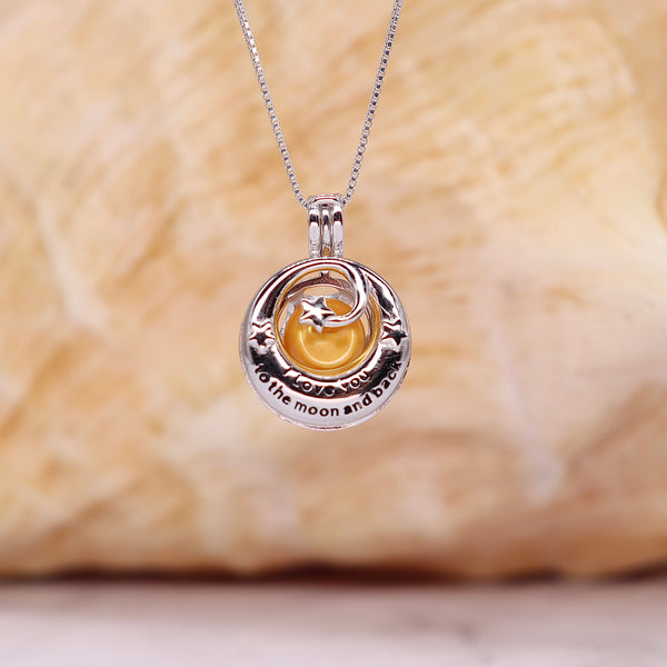 Over The Moon Sterling Silver Cage Pendant