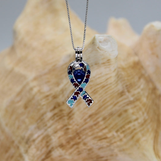 Autism Awareness Sterling Silver Cage w/ Dark Blue Pearl* FINAL SALE!!!